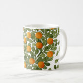 Mug Oranges cardiaques : Branches vertes Amour. (Devant droit)