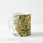 Mug Oranges cardiaques : Branches vertes Amour. (Devant gauche)