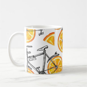 Mug Oranges de bicyclette : motif d'été à l'aquarelle