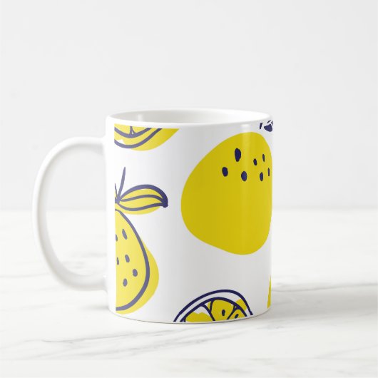 Mug Oranges d'été : Motif de fruits élégant. (Gauche)