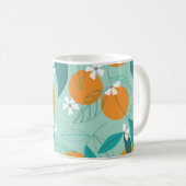 Mug Oranges en fleurs, feuille, art vintage. (Devant droit)