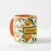 Mug Oranges et Feuilles personnalisables (Devant gauche)