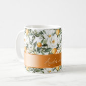 Mug Oranges florales romantiques Sicile Italienne (Devant gauche)