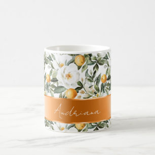Mug Oranges florales romantiques Sicile Italienne