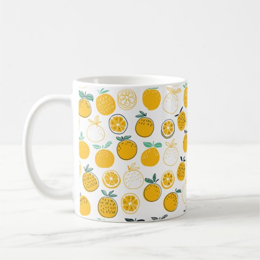 Mug Oranges fruits sans couture motif (Gauche)
