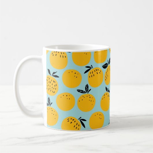 Mug Oranges fruits sans couture motif (Gauche)