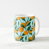 Mug oranges on leaf branches seamless pattern, citrus  (Devant droit)