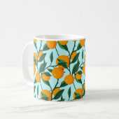 Mug oranges on leaf branches seamless pattern, citrus  (Devant gauche)