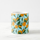 Mug oranges on leaf branches seamless pattern, citrus  (Centre)