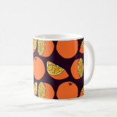 Mug Oranges sans couture motif, texture vintage. (Devant droit)