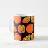 Mug Oranges sans couture motif, texture vintage. (Devant gauche)