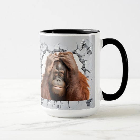 Mug orangoutan coincé dans un mur (Droite)