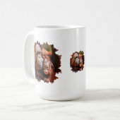 Mug Orangutan bébé souriant dans les bras de la mère (Devant gauche)