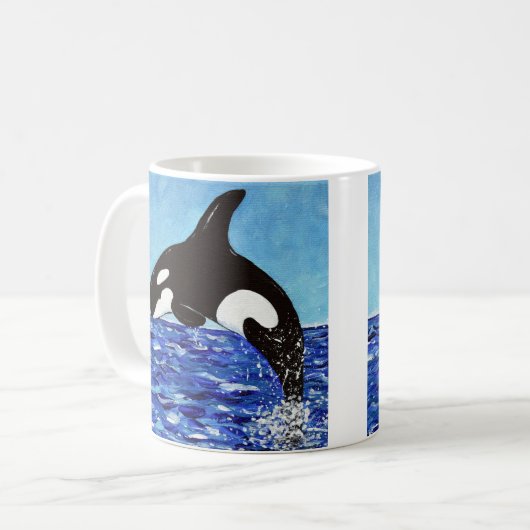 Mug Orca dans la peinture bleue (Devant gauche)