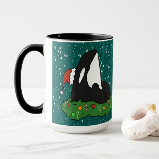 Mug Orca Killer Whale Christmas (Avec donut)