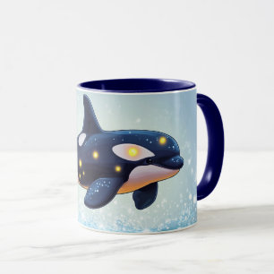 Mug Orca Style de dessin animé vibrant Couleurs vives