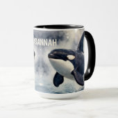 Mug Orca Tempête Vagues Personnalisées (Devant droit)