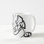 Mug Orca tribale noire et blanche (Devant droit)
