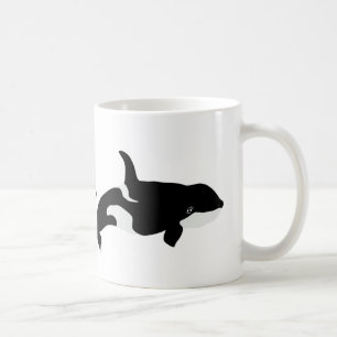 Mug Orca Whale Illustration Cetacea White