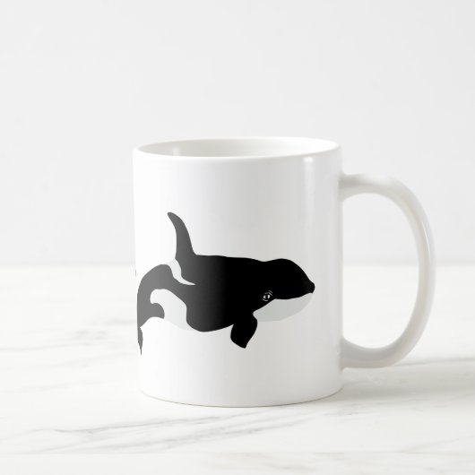 Mug Orca Whale Illustration Cetacea White (Droite)