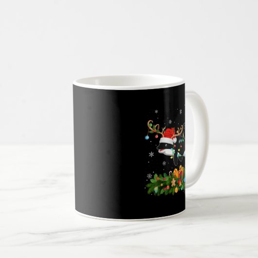 Mug Orca Xmas Lighting Reindeer Santa Hat Orca Christm (Devant droit)