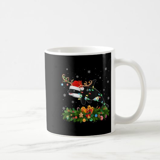 Mug Orca Xmas Lighting Reindeer Santa Hat Orca Christm (Droite)