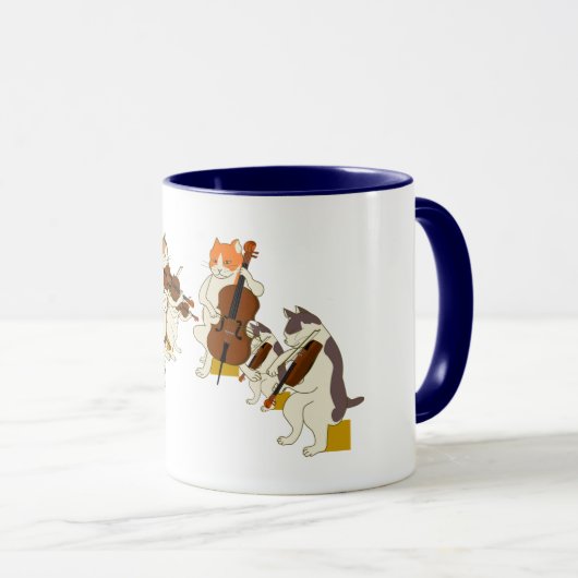 Mug Orchestre de chats - Chat de violon (Devant droit)