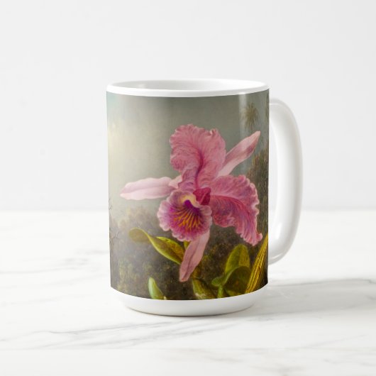 Mug Orchidée avec deux colibris Heade (Devant droit)