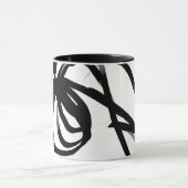 Mug Orchidée Blanc : Abstrait blanc et noir (Centre)
