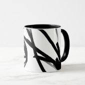 Mug Orchidée Blanc : Abstrait blanc et noir (Devant droit)