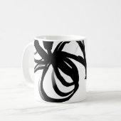 Mug Orchidée Blanc : Abstrait blanc et noir (Devant gauche)