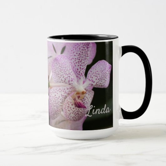 Mug Orchidée blanche violette café/tasse de thé 15oz (Droite)