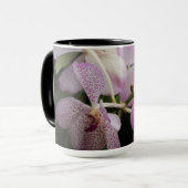 Mug Orchidée blanche violette café/tasse de thé 15oz (Devant gauche)