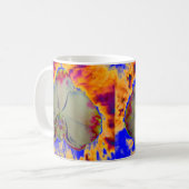Mug Orchidée de feu, abstraite aquarelle vive florale (Devant gauche)