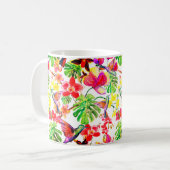 Mug Orchidée Et Oiseaux À Fleurs Tropicales Élégantes (Devant gauche)