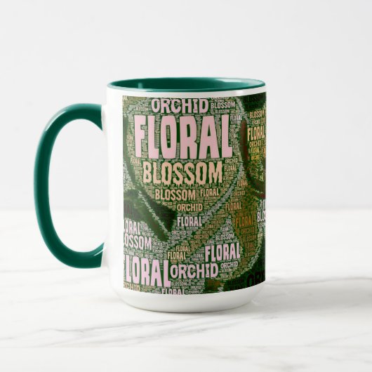 Mug Orchidée Florale Blossom sur le nuage vert (Gauche)