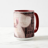 Mug Orchidée florale Typographie Mot Cloud (Devant droit)