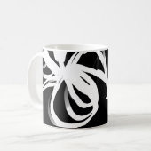 Mug Orchidée Noir : Abstrait noir et blanc (Devant gauche)