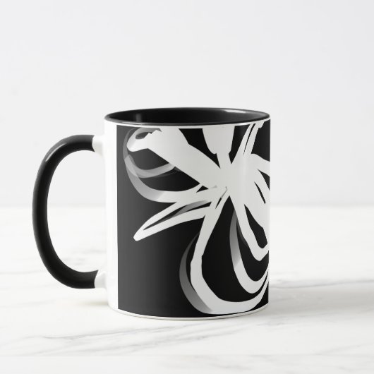 Mug Orchidée Noir : Abstrait noir et blanc (Gauche)