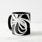 Mug Orchidée Noir : Abstrait noir et blanc (Devant gauche)
