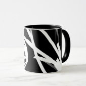Mug Orchidée Noir : Abstrait noir et blanc (Devant droit)