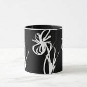 Mug Orchidée Noir : Abstrait noir et blanc (Centre)