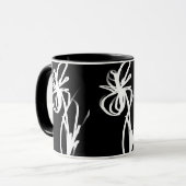 Mug Orchidée Noir : Abstrait noir et blanc (Devant gauche)