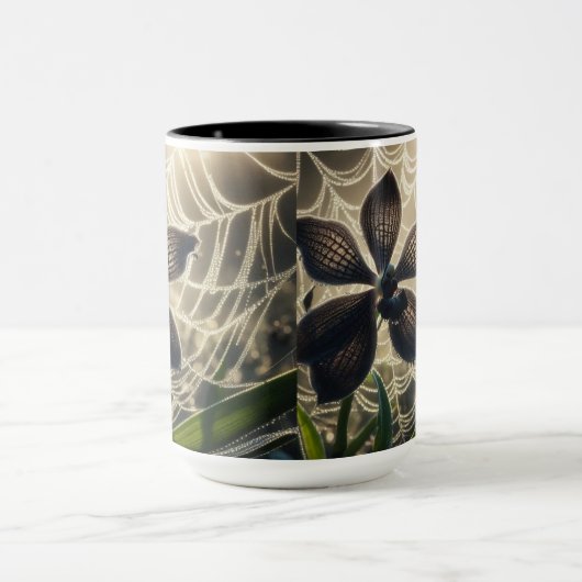Mug Orchidée noire Spiderweb Floral (Centre)