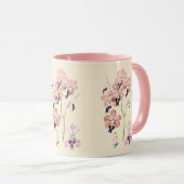 Mug Orchidée rose pourpre vintage botanique (Devant droit)