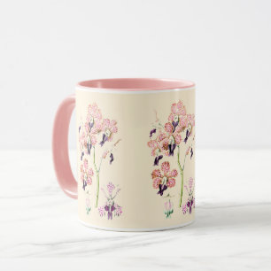 Mug Orchidée rose pourpre vintage botanique
