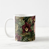 Mug Orchidée rouge Bourgogne Floral Rose Tropical Gold (Gauche)