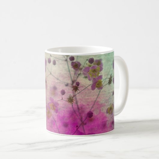 Mug Orchidée turquoise violet script élégant papier ar (Devant droit)