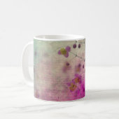 Mug Orchidée turquoise violet script élégant papier ar (Devant gauche)