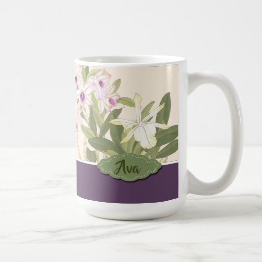 Mug Orchidée violette et blanche (Droite)